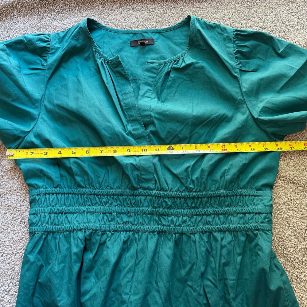 Quince Women’s 100% Organic Cotton Poplin Tiered Garden Green Maxi Dress Size L - Picture 8 of 10
